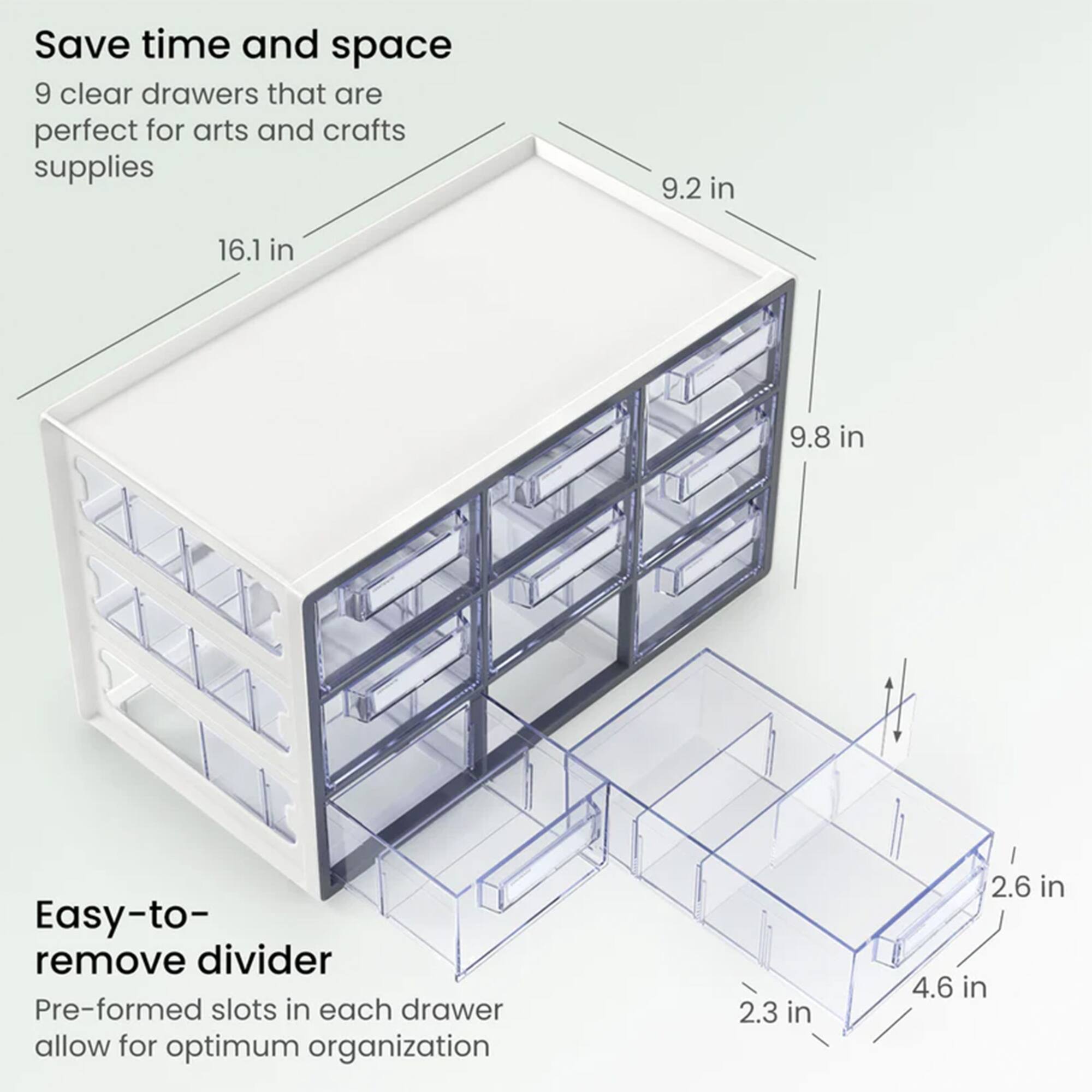 Arteza® Gray 9 Drawer Stackable Storage Cabinet